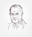 Lyndon B. Johnson usa president vector sketch portrait Royalty Free Stock Photo