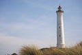 Lyngvig lighthouse in the coastal landscape of Denmark