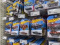 Lynnwood, WA USA - circa August 2022: Close up view of Hot Wheels toy cars for sale inside a Target retail store Royalty Free Stock Photo