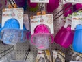 Lynnwood, WA USA - circa August 2022: Selective focus on Munchkin brand baby eating and drinking utensils for sale inside a Target