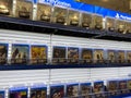 Lynnwood, WA USA - circa December 2022: Close up view of Playstation games for sale inside a Best Buy retail store