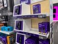 Lynnwood, WA USA - circa December 2022: Close up view of Roku products for sale inside a Best Buy retail store