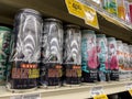 Lynnwood, WA USA - circa February 2023: Close up view of arizona iced tea products for sale inside a grocery store