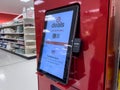 Lynnwood, WA USA - circa February 2023: Close up view of a price scanner for sale inside a Target retail store