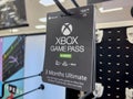 Lynnwood, WA USA - circa February 2023: Close up view of an Xbox Game Pass card for sale inside a Target retail store