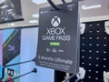 Lynnwood, WA USA - circa February 2023: Close up view of an Xbox Game Pass card for sale inside a Target retail store