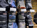 Lynnwood, WA USA - circa January 2023: Close up view of thick hiking socks for sale inside an REI store at the Alderwood Mall