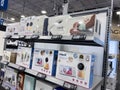 Lynnwood, WA USA - circa March 2023: Close up view of an endcap of baby monitors for sale inside a Best Buy store