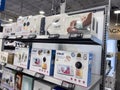 Lynnwood, WA USA - circa March 2023: Close up view of an endcap of baby monitors for sale inside a Best Buy store