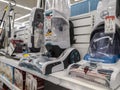 Lynnwood, WA USA - circa March 2022: View of display models of Hoover brand vacuum cleaners inside a Bed, Bath, and Beyond