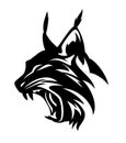 Lynx head black and white vector design