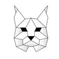 Lynx head. Geometric vector illustration. Contour for tattoo, emblem, logo and design element.