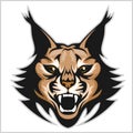 Lynx mascot logo. Head of lynxes isolated vector illustration.