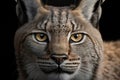 Lynx portrait on dark background. AI Generative Royalty Free Stock Photo