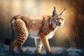 Lynx portrait on nature background. AI Generative Royalty Free Stock Photo