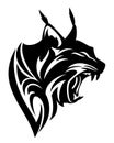 Lynx profile head black vector design Royalty Free Stock Photo