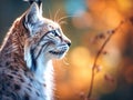 Ai Generated illustration Wildlife Concept of Lynx profile Royalty Free Stock Photo