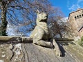 Lynx sculpture from the Animal Wall of Cardiff Castle in Wales