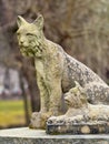 Lynx sculpture in Bad Harzburg, Lower Saxony, Germany.