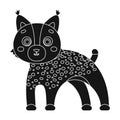 Lynx, single icon in black style.Lynx, vector symbol stock illustration web.