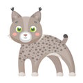 Lynx, single icon in cartoon style.Lynx, vector symbol stock illustration web.