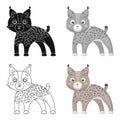 Lynx, single icon in cartoon style.Lynx, vector symbol stock illustration web.