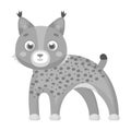 Lynx, single icon in monochrome style.Lynx, vector symbol stock illustration web.