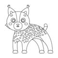 Lynx, single icon in outline style.Lynx, vector symbol stock illustration web.