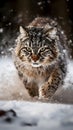 lynx in snow snow portrait