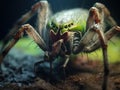 Lynx spider with fly  Made With Generative AI illustration Royalty Free Stock Photo