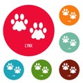 Lynx step icons circle set