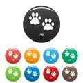 Lynx step icons set color vector