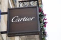 Cartier logo brand and store sign text front facade entrance luxury Retail boutique jewellery