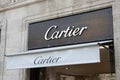 Cartier logo brand and store sign text front wall entrance luxury Retail boutique jewellery