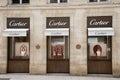 Cartier text sign and logo brand front facade boutique luxury jewellery store