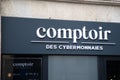 comptoir des cybermonnaies bitcoin logo brand and sign text on facade agency cyber currency