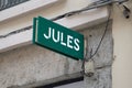 Jules logo brand chain and text sign of french facade clothing store shop front