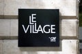 Le village logo brand and text sign by ca start up acceleration network of french bank Credit