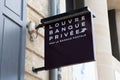 Louvre banque privee by la Banque Postale logo sign and brand logo wall facade of office French