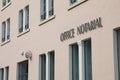 office notarial Notaire french office entrance facade text brand and sign logo notary french in