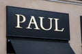 paul text sign and brand logo front signboard of french bakery boutique and fast food restaurant