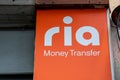 ria Money Transfer text brand and sign logo facade wall agency Money Transfers service to