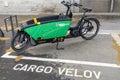 lyon cargo velov town cargo bike rent urban self access service bicycle of Royalty Free Stock Photo