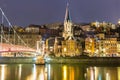 Lyon Church Night Royalty Free Stock Photo