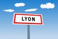 Lyon city sign in France