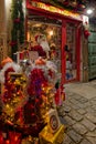 Vieux-Lyon district by night prepares Christmas holidays