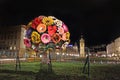 Lyon Flower tree by night Royalty Free Stock Photo