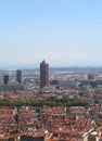 Lyon, France - August 16, 2018: city and the high skyscrapers ca Royalty Free Stock Photo