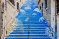 Famous painted stairs in Lyon city