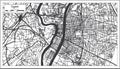 Lyon France City Map in Retro Style. Outline Map